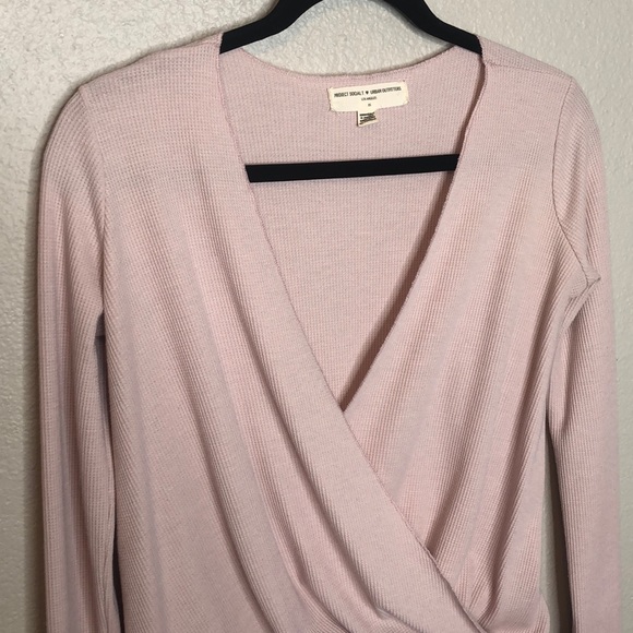 Urban Outfitters Pink Thermal Wrap Blouse - Picture 5 of 8